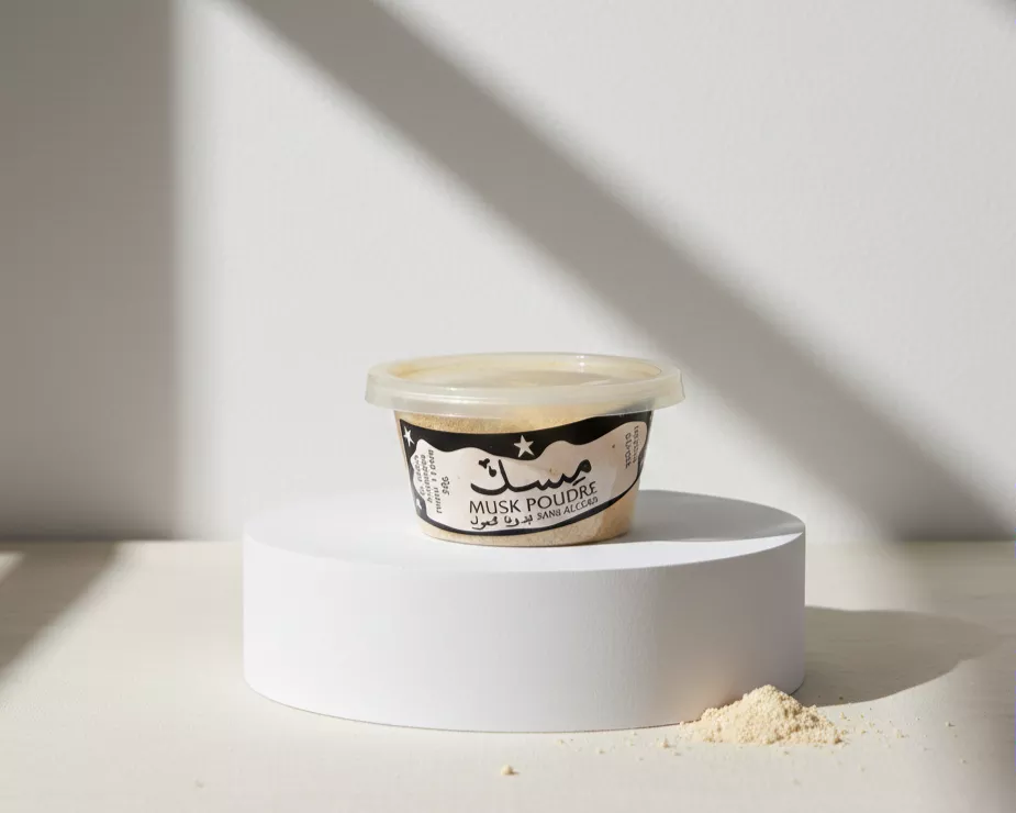 musc en poudre naturel – parfum subtil et raffiné – usage corporel & textile – 20 g