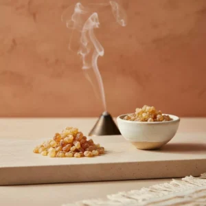 Résine naturelle de Loubane Al Dhakar utilisée pour la méditation et les rituels spirituels