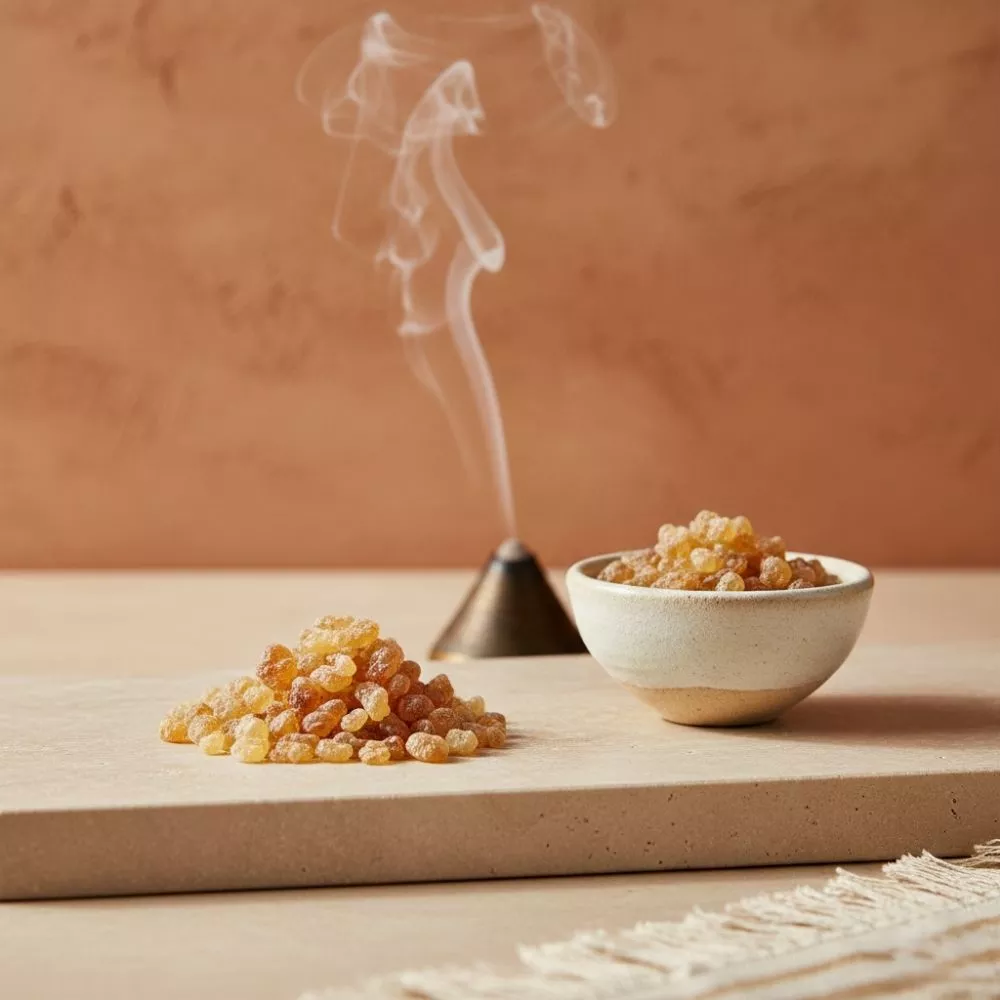 Résine naturelle de Loubane Al Dhakar utilisée pour la méditation et les rituels spirituels