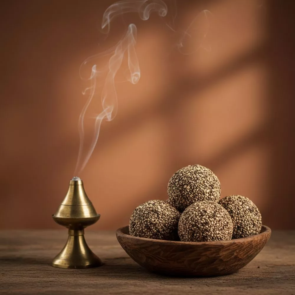 Encens de purification oriental brûlant lors d’un rituel spirituel traditionn